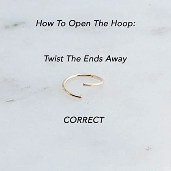 14K Rose Gold Filled Multi Size Open Piercing Hoops Cartilage Helix Tragus - Picture 4 of 7